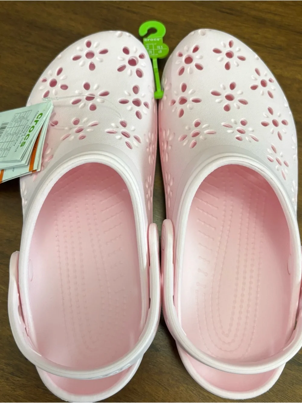 CROCS Kids Light Pink Floral Clogs